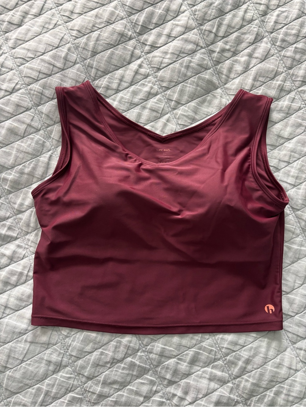 Honey Mark Burgundy Swim Crop Top